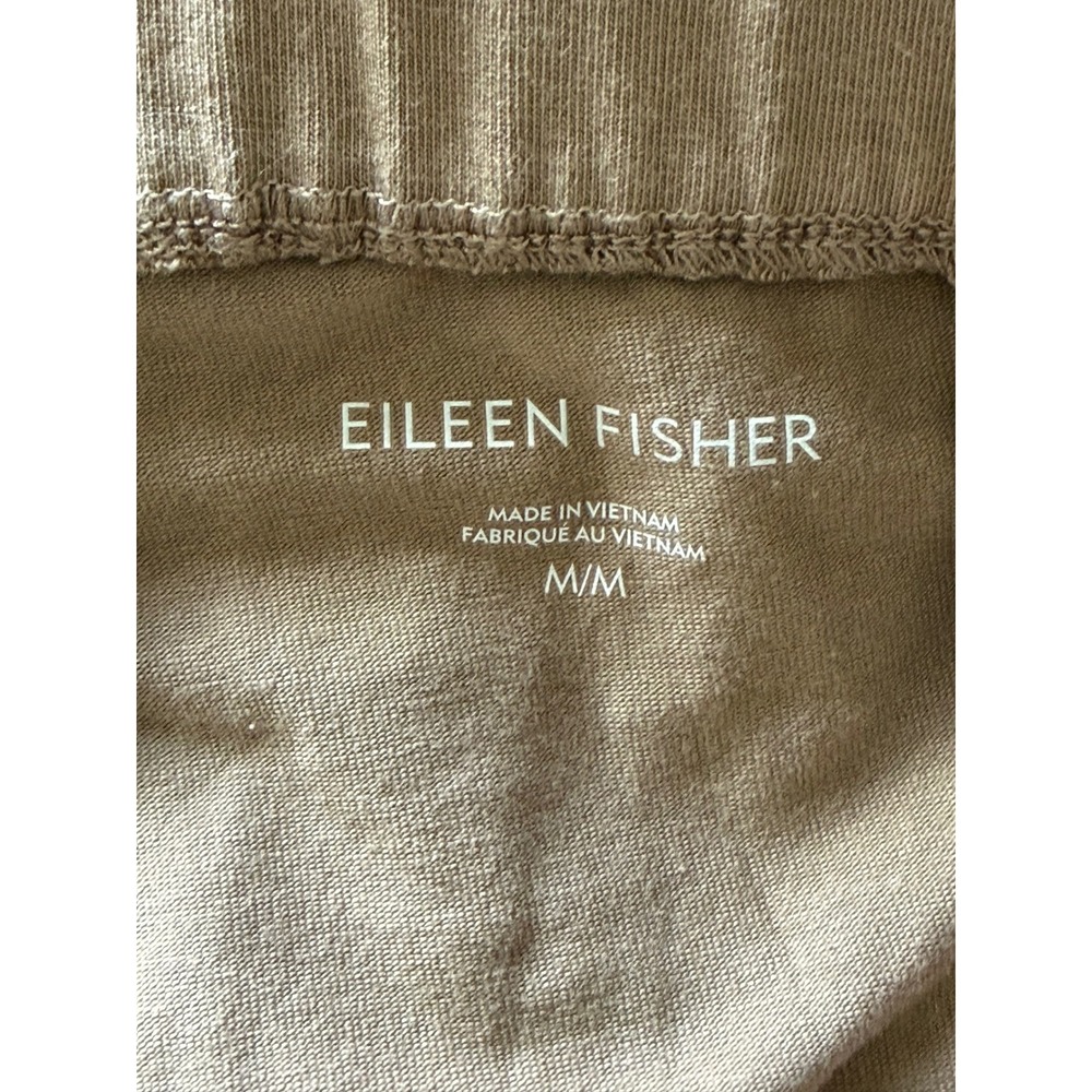 Eileen Fisher Pants Womens M Taupe Organic Cotton Stretch Barrel Ankle Pull on - Picture 2 of 3